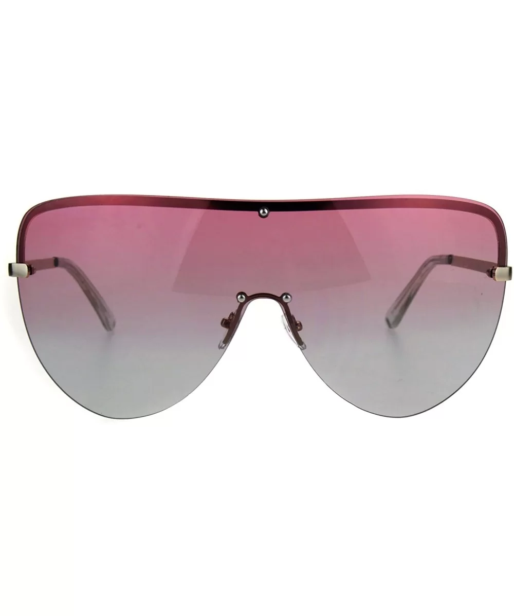 Oceanic Color Gradient Lens Oversize Shield Diva Racer Sunglasses - Pink Blue - CD185NNIM3T $9.72 Shield