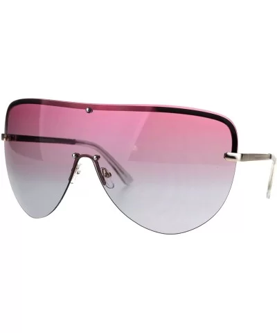 Oceanic Color Gradient Lens Oversize Shield Diva Racer Sunglasses - Pink Blue - CD185NNIM3T $9.72 Shield