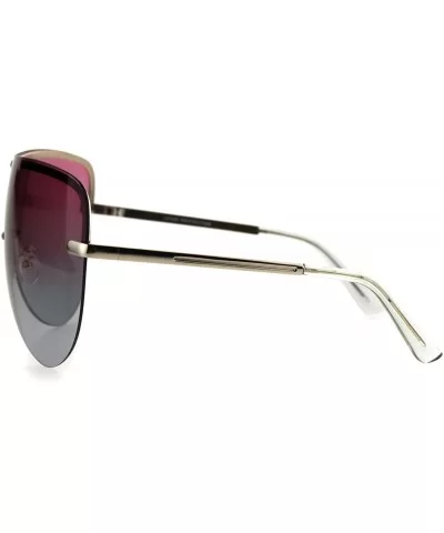 Oceanic Color Gradient Lens Oversize Shield Diva Racer Sunglasses - Pink Blue - CD185NNIM3T $9.72 Shield