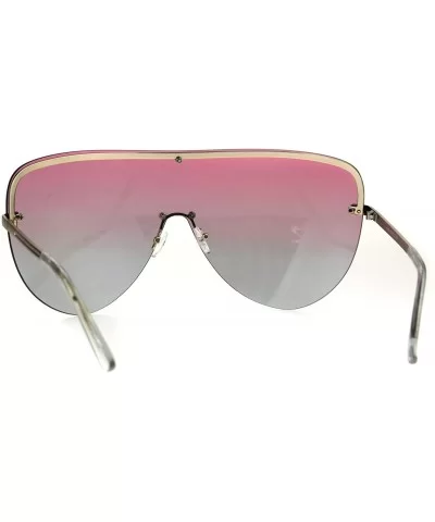 Oceanic Color Gradient Lens Oversize Shield Diva Racer Sunglasses - Pink Blue - CD185NNIM3T $9.72 Shield