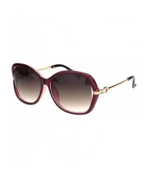 Rhinestone Iced Hinge Side Exposed Lens Plastic Butterfly Sunglasses - Burgundy Smoke - CS18L92L09E $9.50 Butterfly