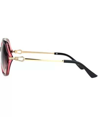 Rhinestone Iced Hinge Side Exposed Lens Plastic Butterfly Sunglasses - Burgundy Smoke - CS18L92L09E $9.50 Butterfly