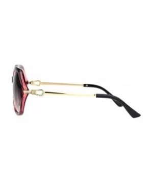 Rhinestone Iced Hinge Side Exposed Lens Plastic Butterfly Sunglasses - Burgundy Smoke - CS18L92L09E $9.50 Butterfly