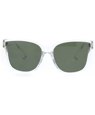 Womens Butterfly Shape Panel Lens Plastic Minimal Sunglasses - Clear Green - CK18Q79HO8U $5.31 Oversized