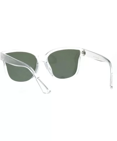 Womens Butterfly Shape Panel Lens Plastic Minimal Sunglasses - Clear Green - CK18Q79HO8U $5.31 Oversized