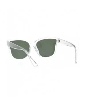 Womens Butterfly Shape Panel Lens Plastic Minimal Sunglasses - Clear Green - CK18Q79HO8U $5.31 Oversized