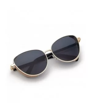 Polarized Sunglasses Classic Small Round Metal Frame for Women Polarized Sunglasses - Gray - CG199LEDW8U $6.00 Round