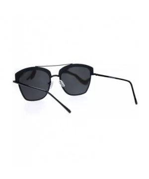 Womens Color Mirrored Lens Half Rim Butterfly Diva Sunglasses - Black Silver Mirror - C612N46LVTB $9.78 Butterfly