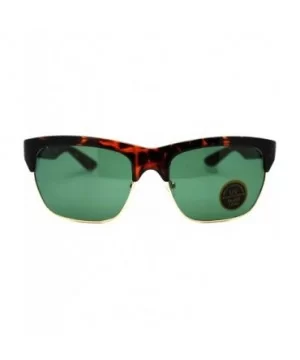 Impact Resistant Glass Lens Sunglasses Designer Rectangular Frame - Tortoise (Green) - CJ189GH2SGT $6.83 Rectangular