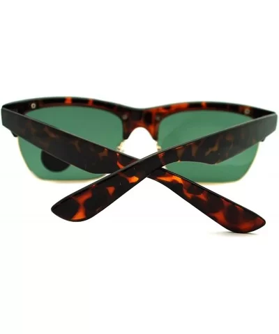 Impact Resistant Glass Lens Sunglasses Designer Rectangular Frame - Tortoise (Green) - CJ189GH2SGT $6.83 Rectangular