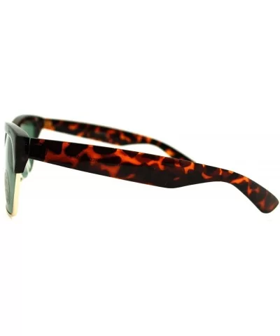 Impact Resistant Glass Lens Sunglasses Designer Rectangular Frame - Tortoise (Green) - CJ189GH2SGT $6.83 Rectangular