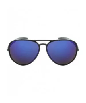 Sport Aviator Sunglasses - Mirror Reflective Lens Stealth Capsule Case Edition - Black Frame Indigo Mirror - CZ11NK1Q5TN $4.8...