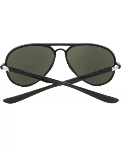 Sport Aviator Sunglasses - Mirror Reflective Lens Stealth Capsule Case Edition - Black Frame Indigo Mirror - CZ11NK1Q5TN $4.8...