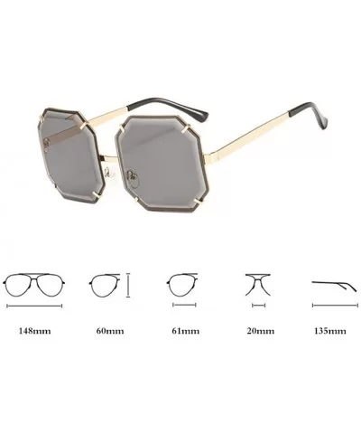 Eyewear Retro Square Sunglasses Trend Sunglasses Men And Women Gradient Sunglasses UV400 - C2 - CH18U254I6Z $9.91 Oval