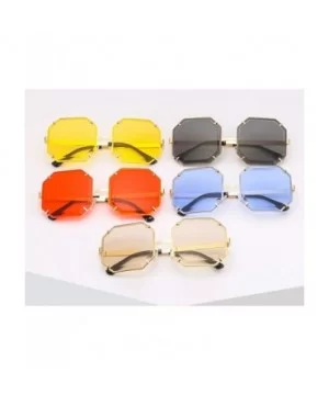 Eyewear Retro Square Sunglasses Trend Sunglasses Men And Women Gradient Sunglasses UV400 - C2 - CH18U254I6Z $9.91 Oval