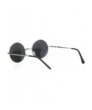 Mens Hippie Reflective Color Mirror Round Circle Lens Sunglasses - Silver Mirror - CH18Q26MKE7 $8.91 Round