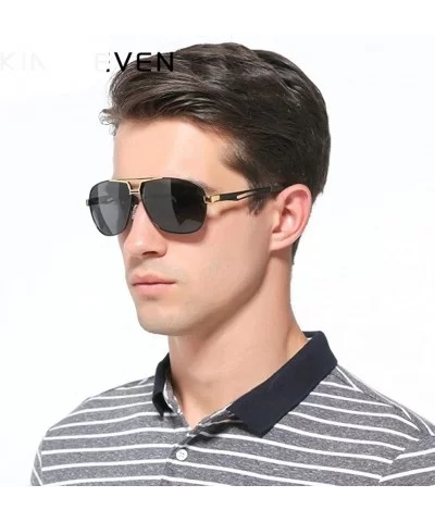 Classic Polarized Sunglasses Men Driving Aluminium Brown Frame Gold Brown - Silver Gray - CO18Y4SZKXM $10.39 Aviator