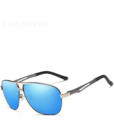 Classic Polarized Sunglasses Men Driving Aluminium Brown Frame Gold Brown - Silver Gray - CO18Y4SZKXM $10.39 Aviator