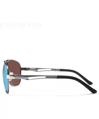 Classic Polarized Sunglasses Men Driving Aluminium Brown Frame Gold Brown - Silver Gray - CO18Y4SZKXM $10.39 Aviator