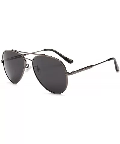 Classic Style Men Women Aviator Sunglasses Polarized Metal Mirror - Gray - CU18K3CNCNE $11.11 Aviator