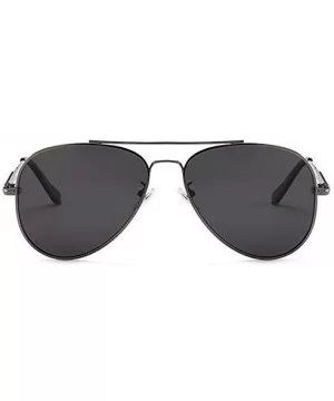 Classic Style Men Women Aviator Sunglasses Polarized Metal Mirror - Gray - CU18K3CNCNE $11.11 Aviator