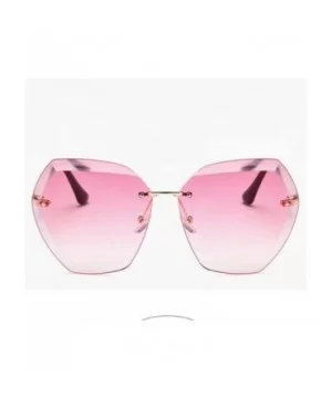 Retro Frameless Sunglasses Ladies Oversized Sunglasses Ladies Sunglasses Ladies Mirror Sunglasses - CJ198QMRHTT $36.12 Oversized