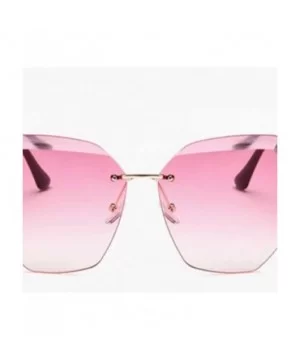 Retro Frameless Sunglasses Ladies Oversized Sunglasses Ladies Sunglasses Ladies Mirror Sunglasses - CJ198QMRHTT $36.12 Oversized