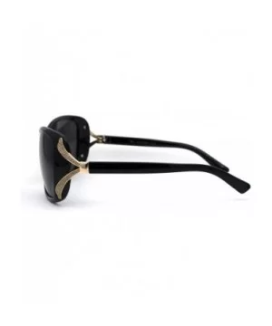 Womens Glitter Jewel Ribbon Hinge Butterfly Sunglasses - Black Gold Black - CE196U9MA0K $10.34 Butterfly