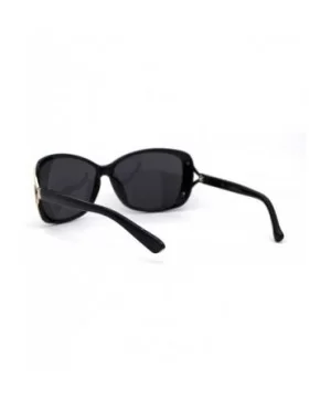 Womens Glitter Jewel Ribbon Hinge Butterfly Sunglasses - Black Gold Black - CE196U9MA0K $10.34 Butterfly