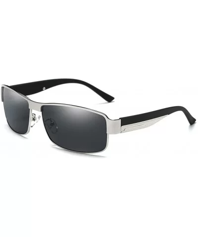 Men Women Trendy Polarized Vintage Retro Sunglasses with Rectangular Frame for Sport Driving - CH18YN7CQ68 $7.68 Sport