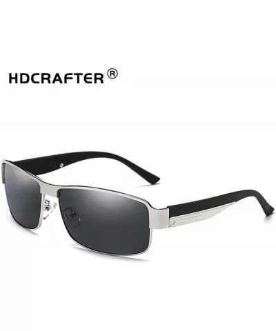 Men Women Trendy Polarized Vintage Retro Sunglasses with Rectangular Frame for Sport Driving - CH18YN7CQ68 $7.68 Sport