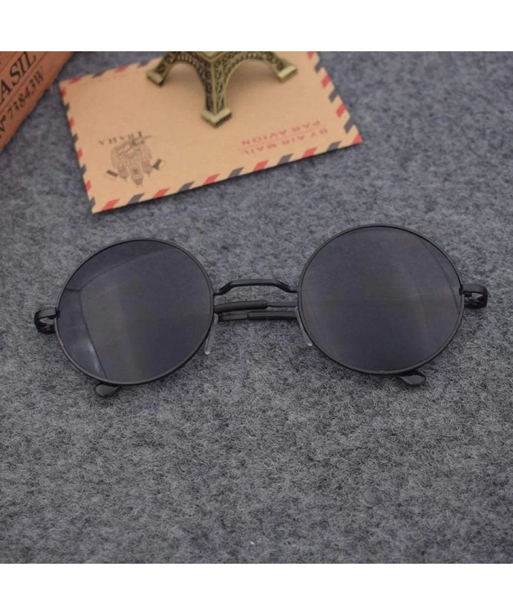 Round Retro Personality Sunglasses Female Sunglasses Tide Round Face Glasses Male - C218X5NUY5L $46.74 Rimless