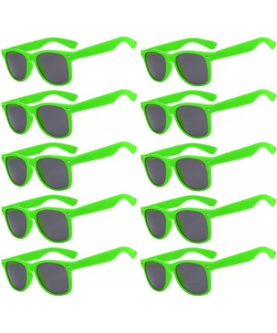 Retro Vintage Sunglasses Smoke Lens 10 Pairs in Multiple Colors. - Light_green_10_pairs - C612726OHSR $17.23 Rectangular