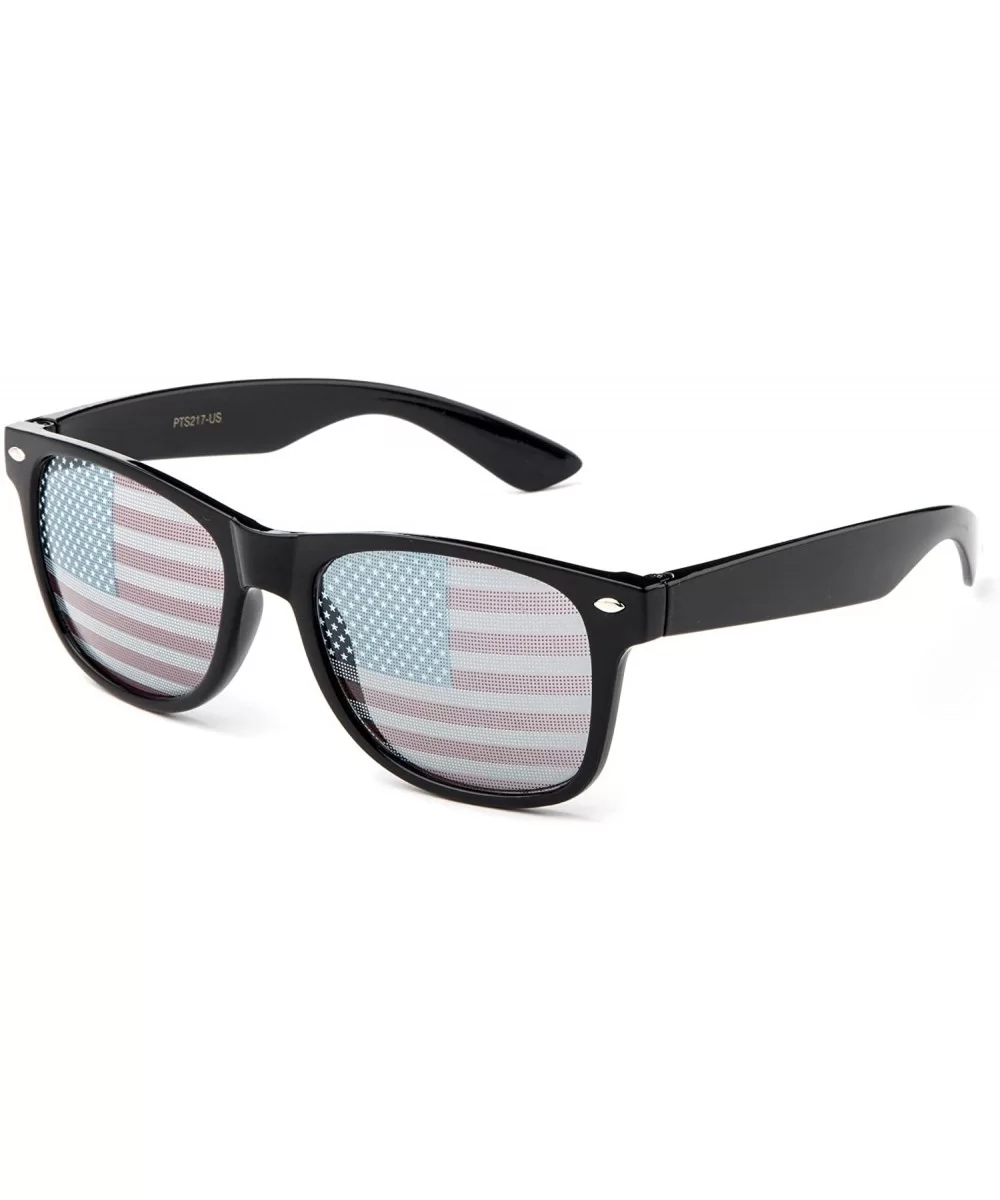 "Merica" - Retro Design United States Decal Comfortable Party Glasses - Black - CC12NG024IC $7.49 Wayfarer