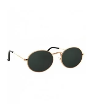 Small Oval Frame Sunglasses Men Women Vintage Classic Vintage Stylish - Gold Metal Frame / Tinted Green Lens - CE18SXQTO5R $5...