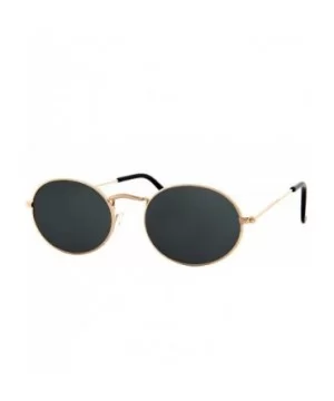 Small Oval Frame Sunglasses Men Women Vintage Classic Vintage Stylish - Gold Metal Frame / Tinted Green Lens - CE18SXQTO5R $5...