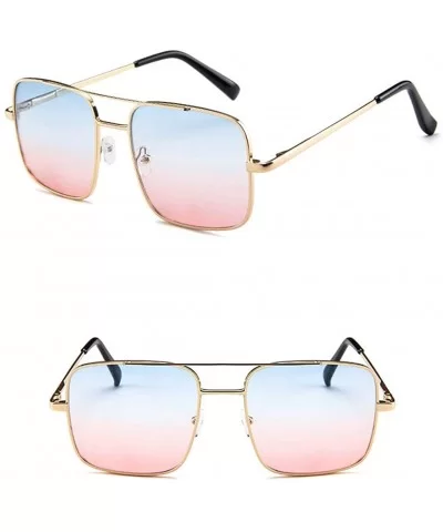 UV Protection Sunglasses for Women Men Full rim frame Square Acrylic Lens Metal Frame Sunglass - Red - CW1902AR3LX $8.08 Oval