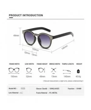 Luxury Fashion Round Sunglasses Women Brand Designer Vintage Oversized 91533Y - White Gray - C7184T5LAM5 $7.90 Oversized