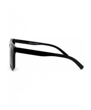 Polarized Mens Oversize Hipster Horn Rim Plastic Sunglasses - Shiny Black - CE18YZKW9EA $10.11 Rectangular