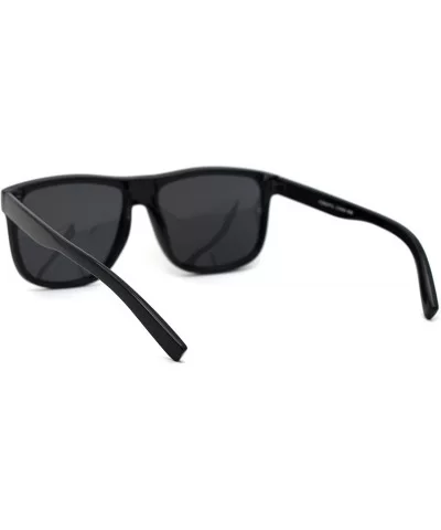 Polarized Mens Oversize Hipster Horn Rim Plastic Sunglasses - Shiny Black - CE18YZKW9EA $10.11 Rectangular