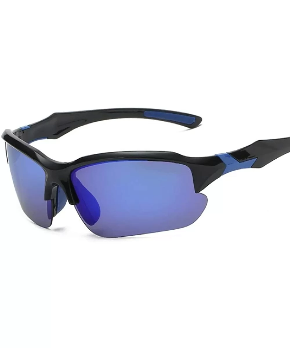 Polarized Sports Sunglasses for Men Women Cycling Driving Fishing Running Golf Outdoor UV 400 Protection - Blue - CN18OZGDYH5...