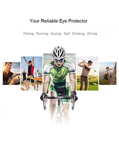 Polarized Sports Sunglasses for Men Women Cycling Driving Fishing Running Golf Outdoor UV 400 Protection - Blue - CN18OZGDYH5...