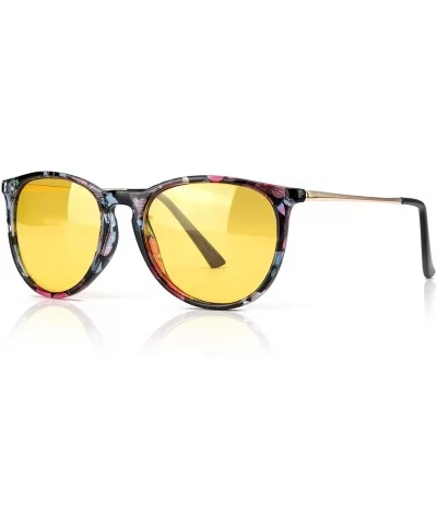 Glasses Driving Polarized Lens Rainy Indoors - Flower Frame/Polarized Yellow Lens - CS18AOICMKN $10.08 Round