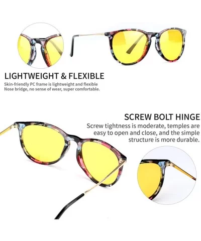 Glasses Driving Polarized Lens Rainy Indoors - Flower Frame/Polarized Yellow Lens - CS18AOICMKN $10.08 Round