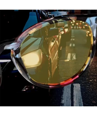 Glasses Driving Polarized Lens Rainy Indoors - Flower Frame/Polarized Yellow Lens - CS18AOICMKN $10.08 Round