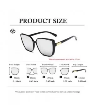 Cat Eye Sunglasses for Women Oversized Irregular Fashion Vintage Design UV400 Protection - Sliver - CH196CN9U7G $6.29 Aviator