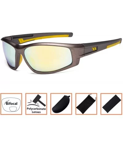 Bifocal Sports Sunglasses TR90 Frame Outdoor Reading Sunglasses - Gold-mirror - C518NCTZHYW $6.11 Sport