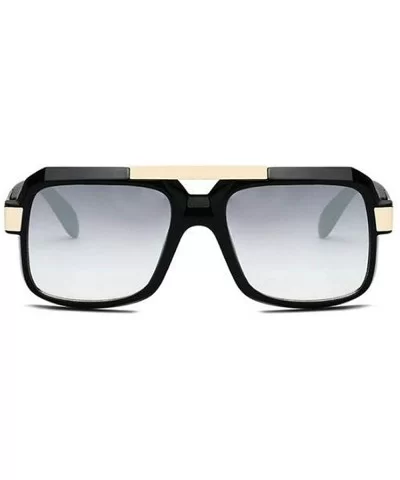 Bold Oversized Sunglasses For Women Fashion Designer Rectangle Frame Shades - Black&blue - C218M4EW9D4 $13.57 Square