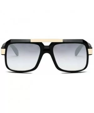 Bold Oversized Sunglasses For Women Fashion Designer Rectangle Frame Shades - Black&blue - C218M4EW9D4 $13.57 Square