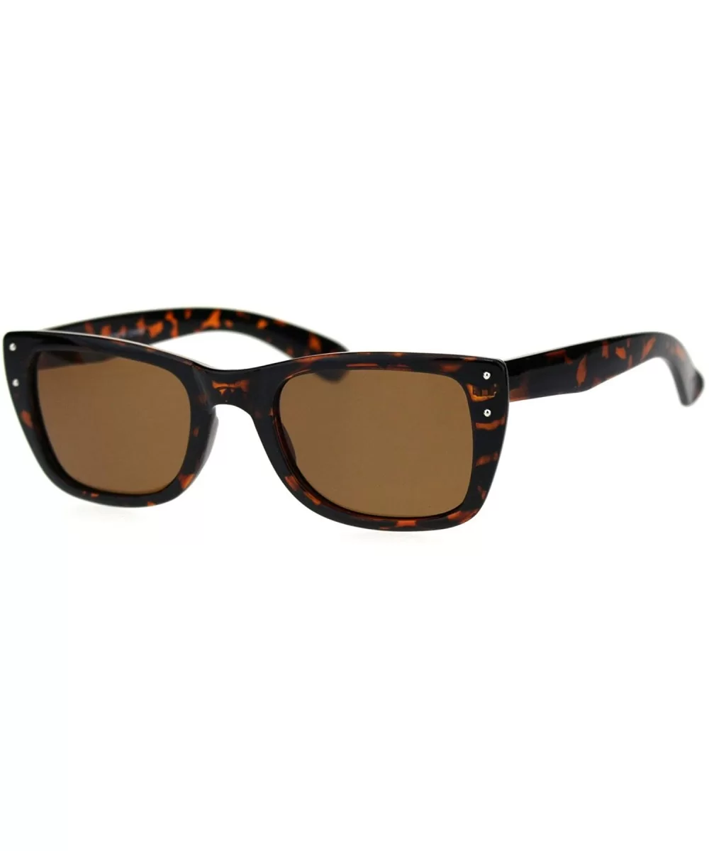 Polarized Womens Rectangular Mod Plastic Light Weight Sunglasses - Tortoise Brown - C818RIC4XY7 $7.61 Rectangular